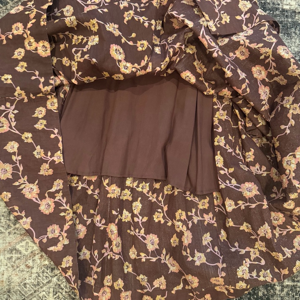 Free People Bella Mae Midi Chocolate Floral Dress - NWT Sample - Picture 4 of 6